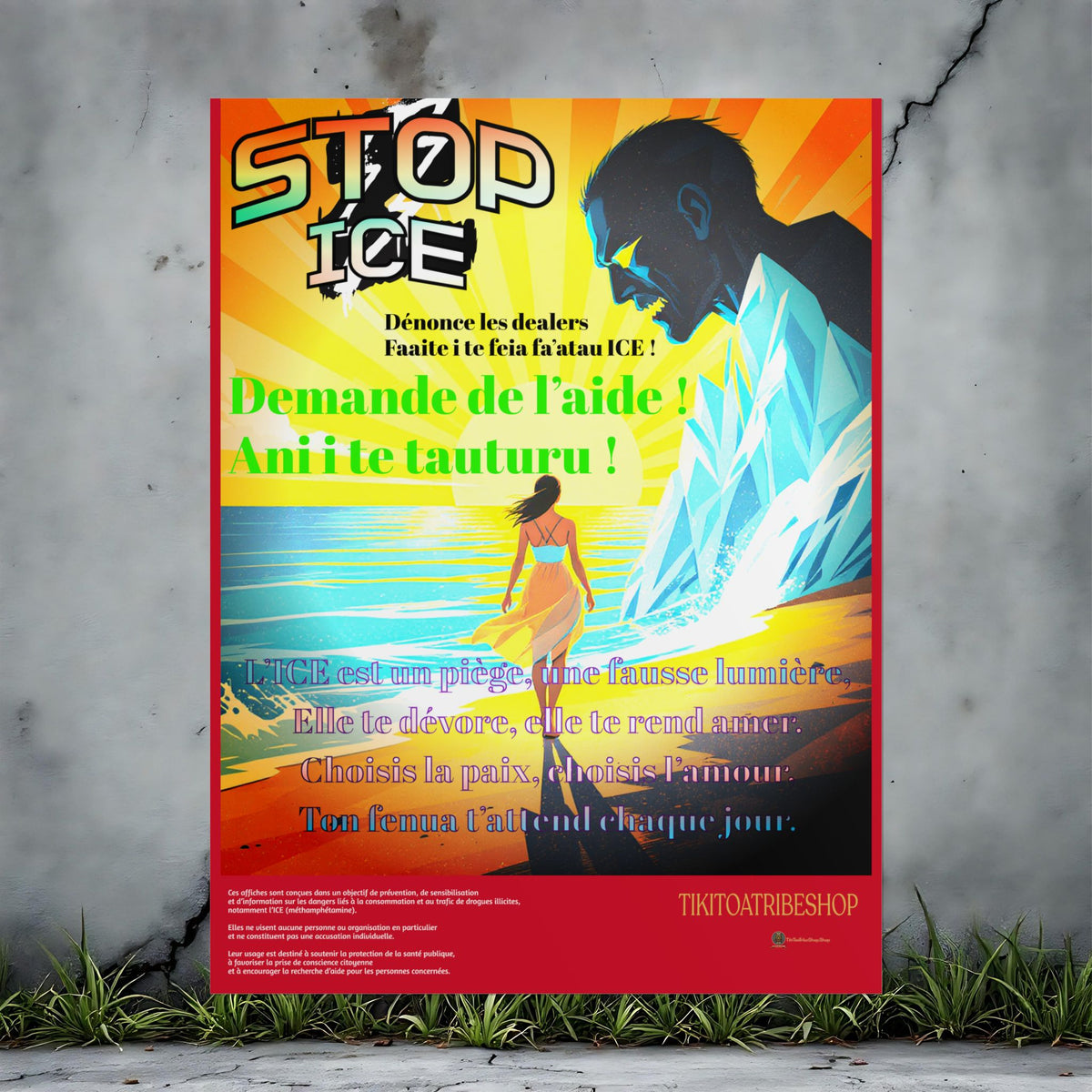 Anti-ICE Polynésie – Affiches de Sensibilisation Contre la Drogue “Paruru i te ora – Brisons les chaînes de l’ICE”