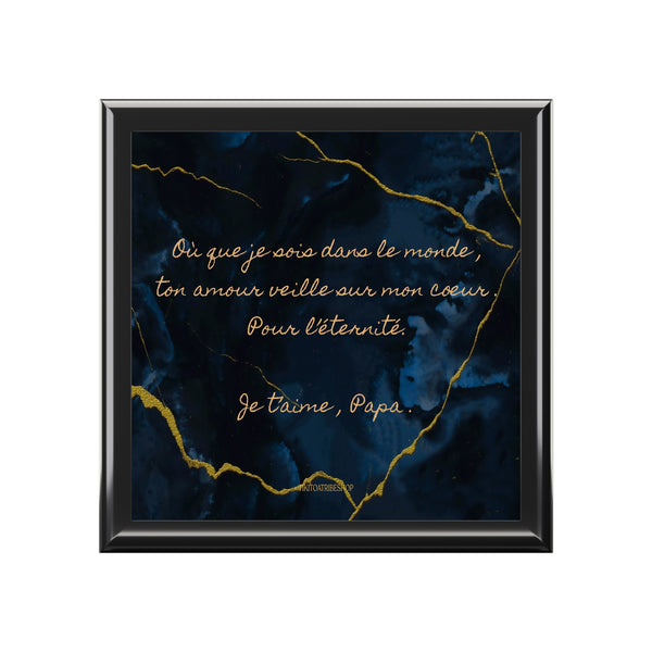 Coffret à Bijoux en bois noble avec carreaux céramique