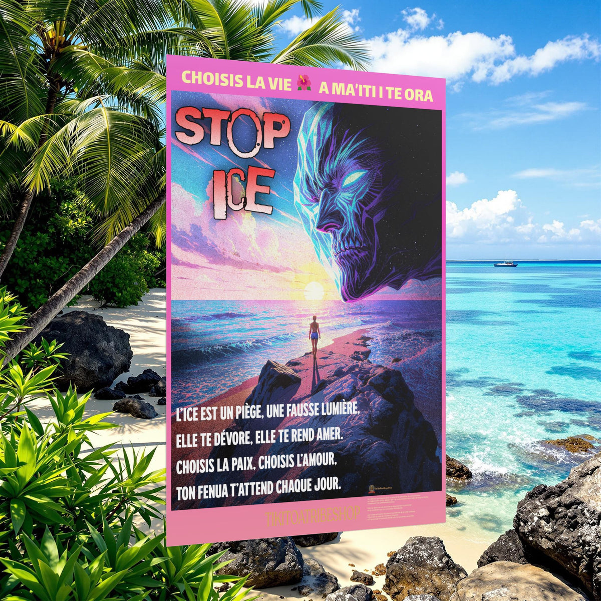 Posters Anti-ICE Polynésie – Affiches de Sensibilisation Contre la Drogue “Paruru i te ora – Brisons les chaînes de l’ICE”