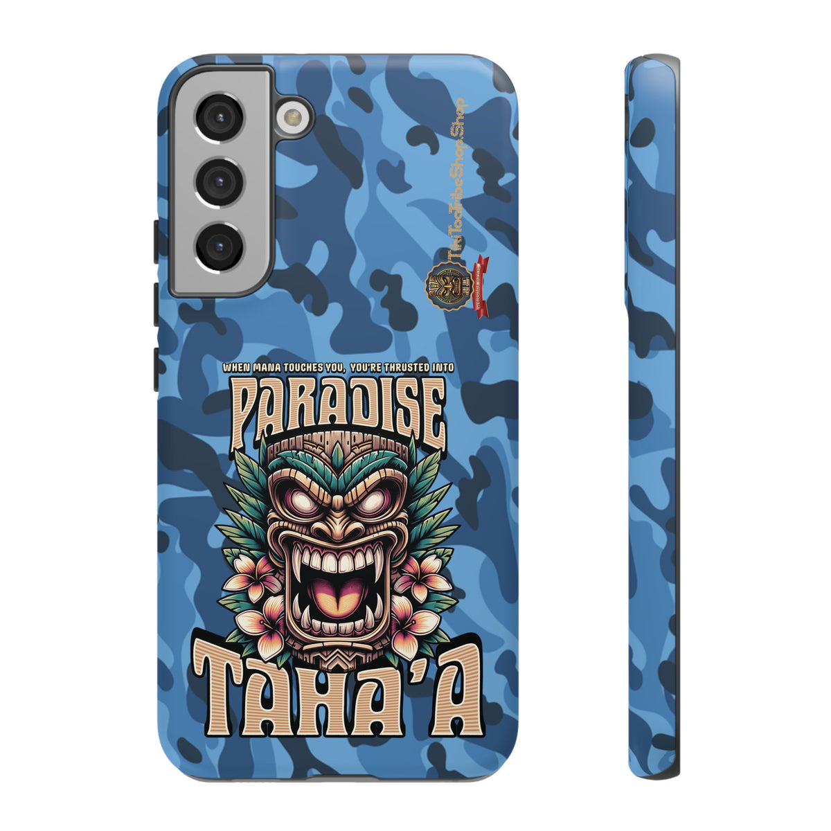 Tahaa – Coque Antichoc Premium « Tiki Féroce » | Design Tribal & Protection Maximale