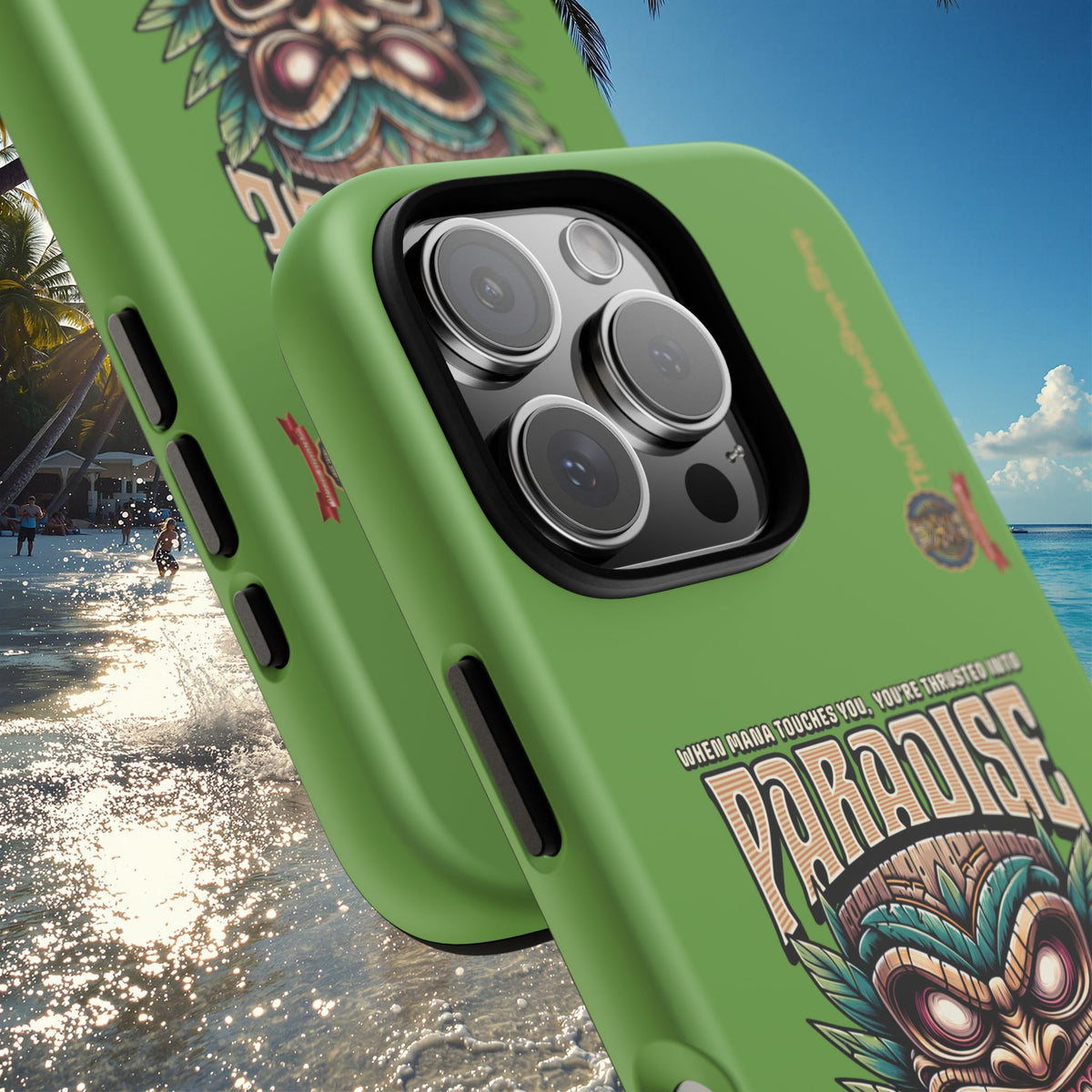 Tahaa – Coque Antichoc Premium « Tiki Féroce » | Design Tribal & Protection Maximale