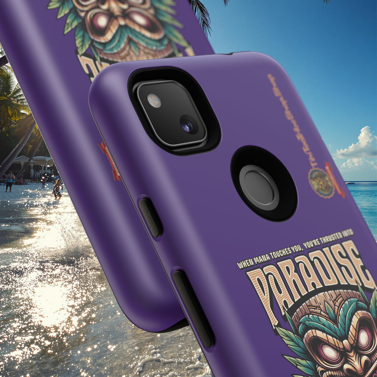 Tahaa – Coque Antichoc Premium « Tiki Féroce » | Design Tribal & Protection Maximale