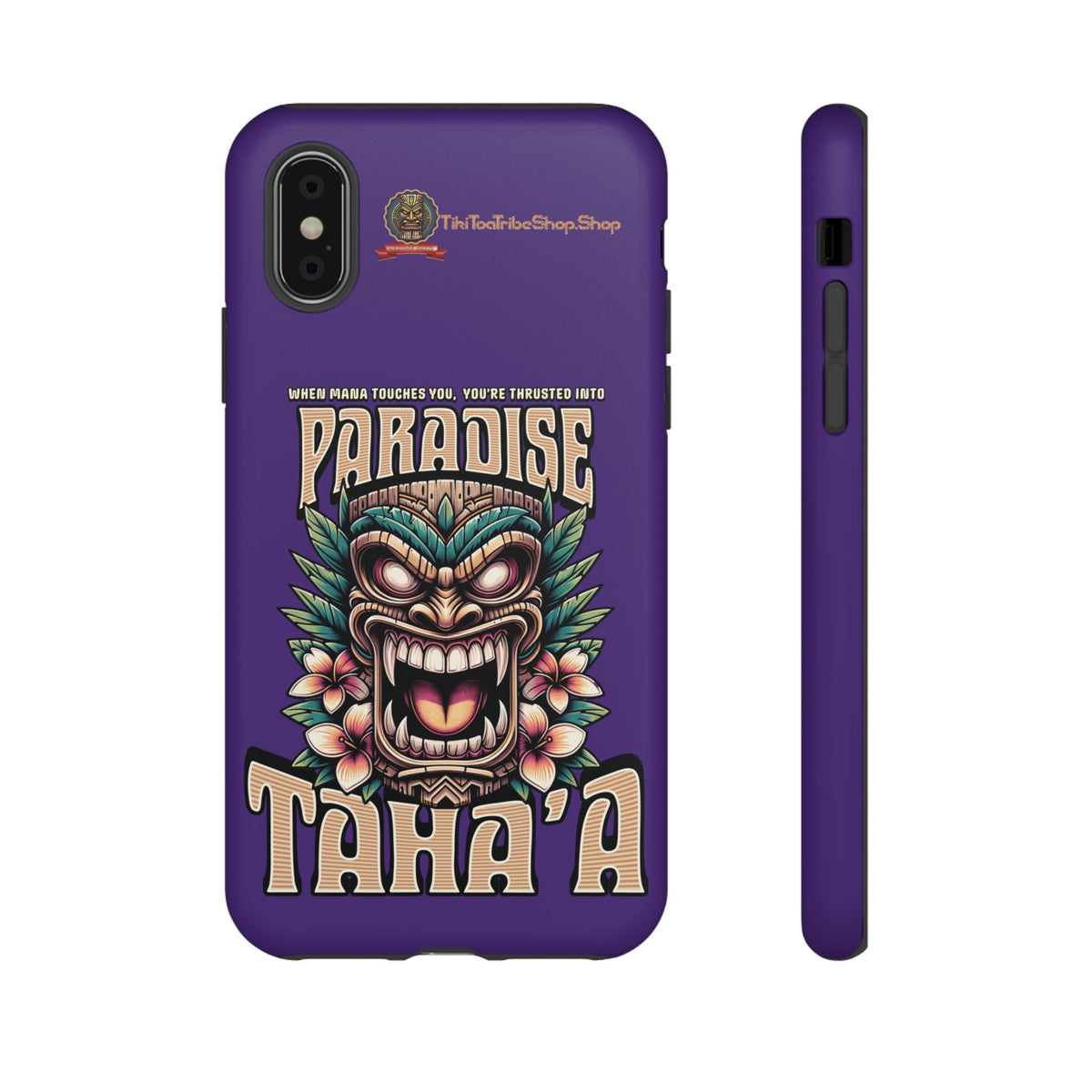 Tahaa – Coque Antichoc Premium « Tiki Féroce » | Design Tribal & Protection Maximale
