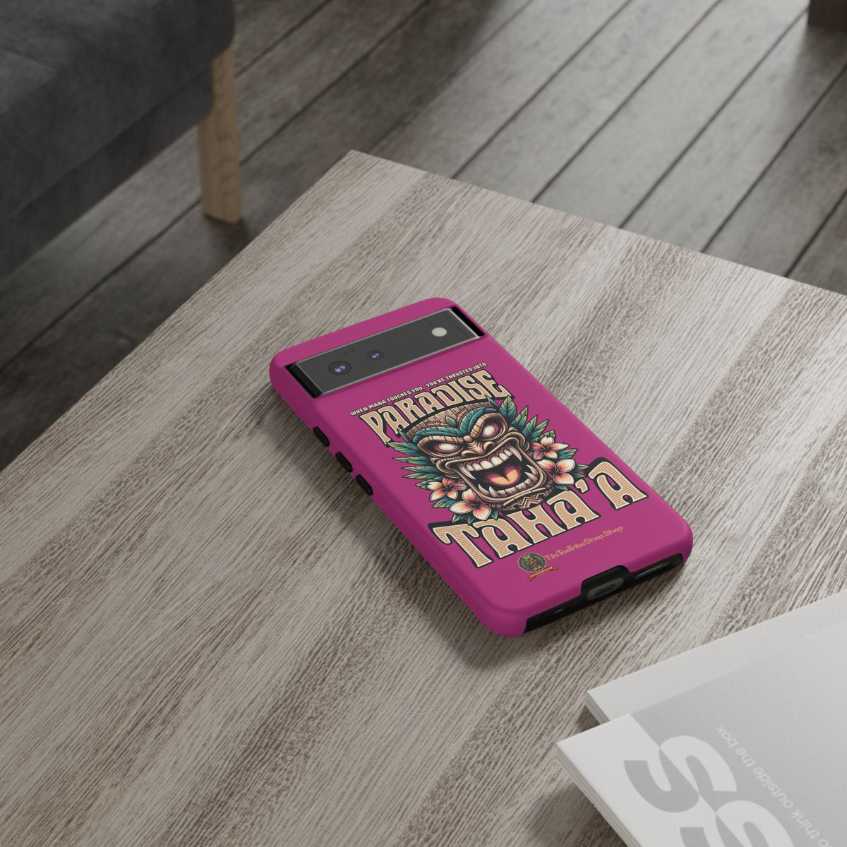 Tahaa – Coque Antichoc Premium « Tiki Féroce » | Design Tribal & Protection Maximale