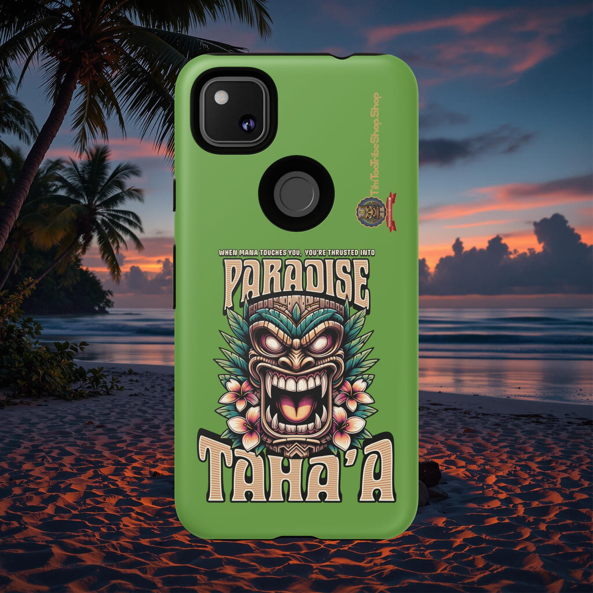 Tahaa – Coque Antichoc Premium « Tiki Féroce » | Design Tribal & Protection Maximale
