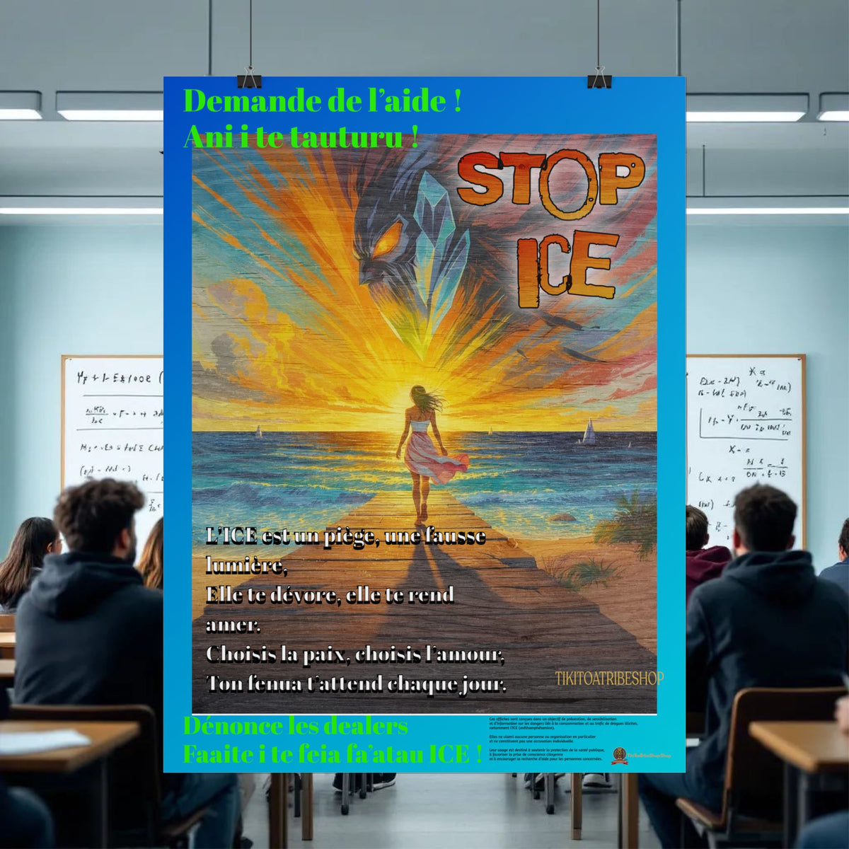 Posters Anti-ICE Polynésie – Affiches de Sensibilisation Contre la Drogue “Paruru i te ora – Brisons les chaînes de l’ICE”