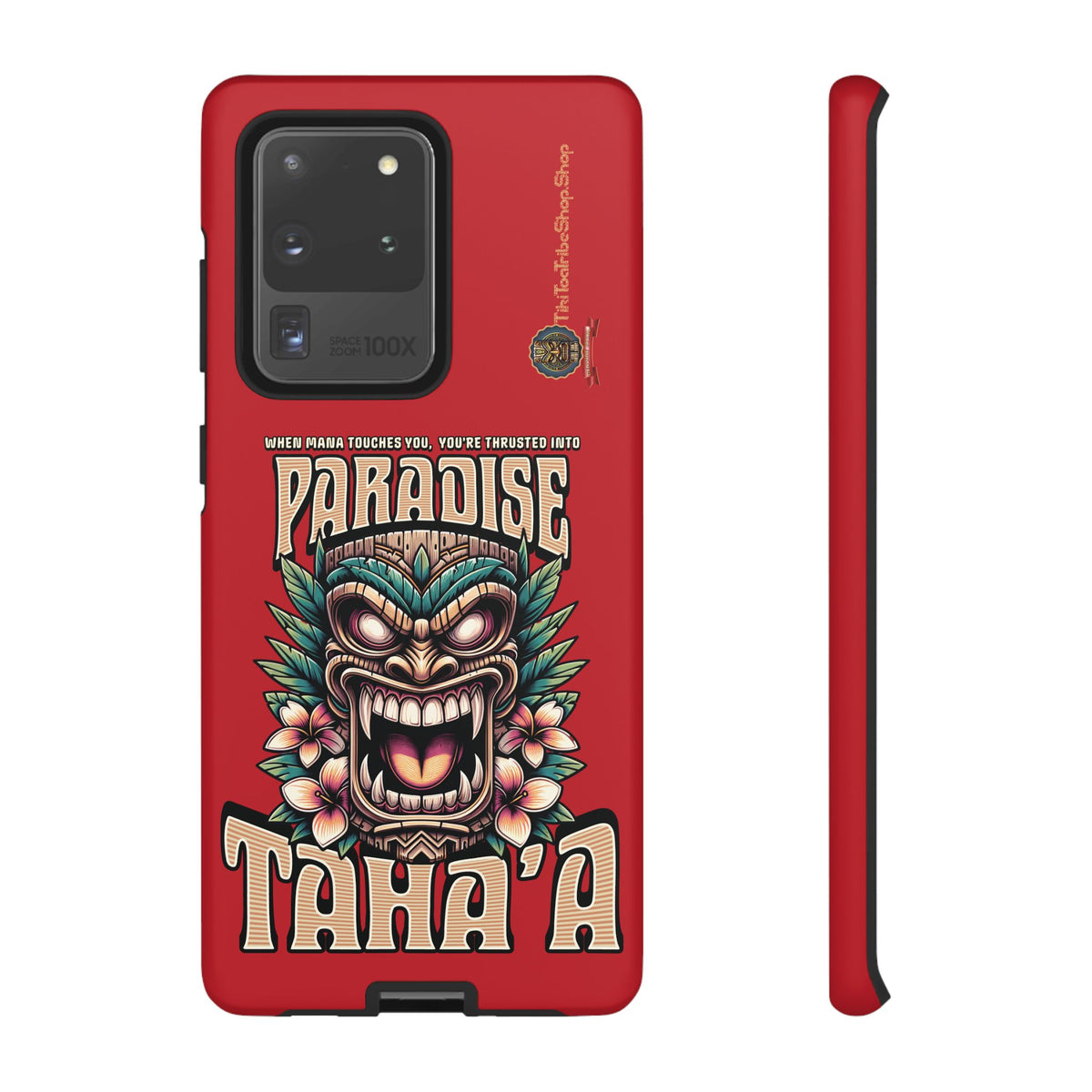 Tahaa – Coque Antichoc Premium « Tiki Féroce » | Design Tribal & Protection Maximale