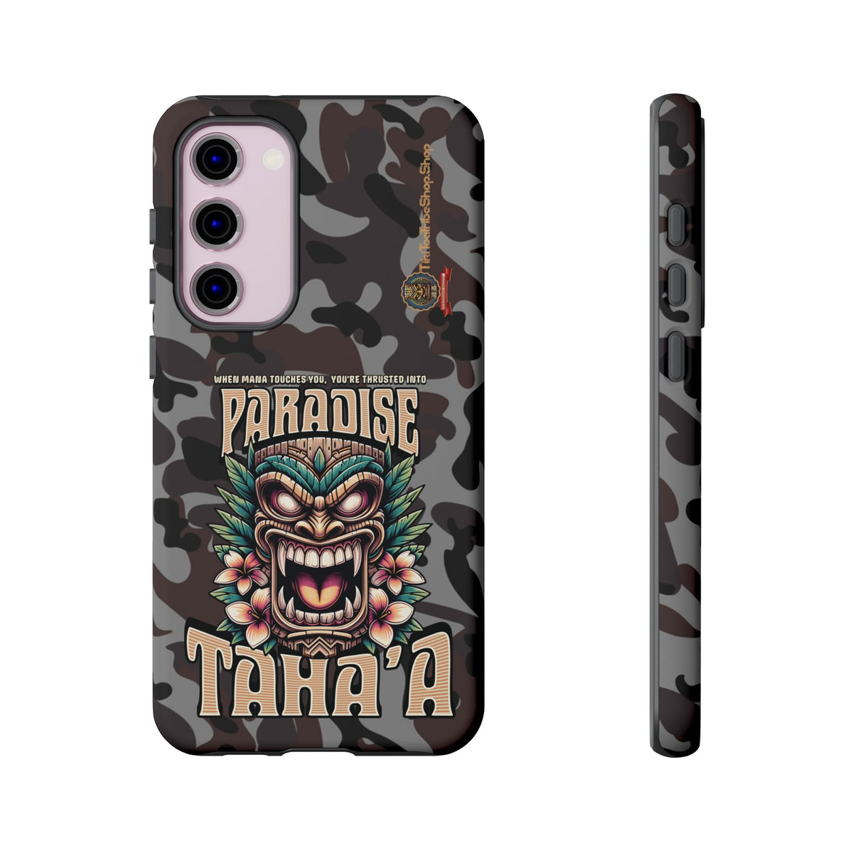 Tahaa – Coque Antichoc Premium « Tiki Féroce » | Design Tribal & Protection Maximale