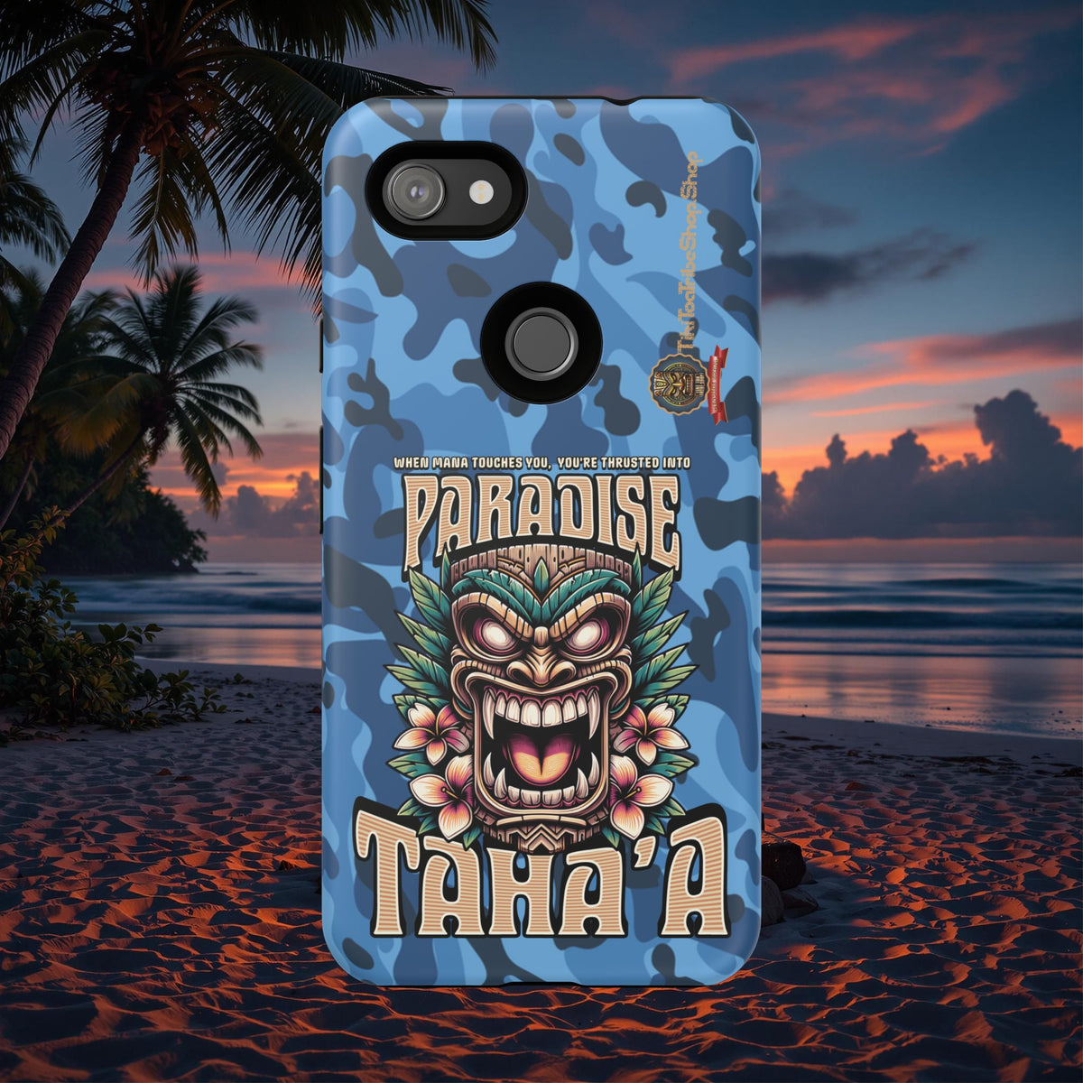 Tahaa – Coque Antichoc Premium « Tiki Féroce » | Design Tribal & Protection Maximale