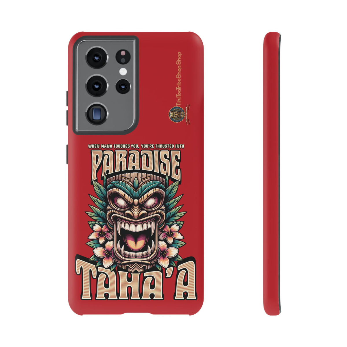 Tahaa – Coque Antichoc Premium « Tiki Féroce » | Design Tribal & Protection Maximale