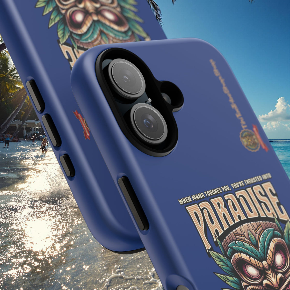 Tahaa – Coque Antichoc Premium « Tiki Féroce » | Design Tribal & Protection Maximale