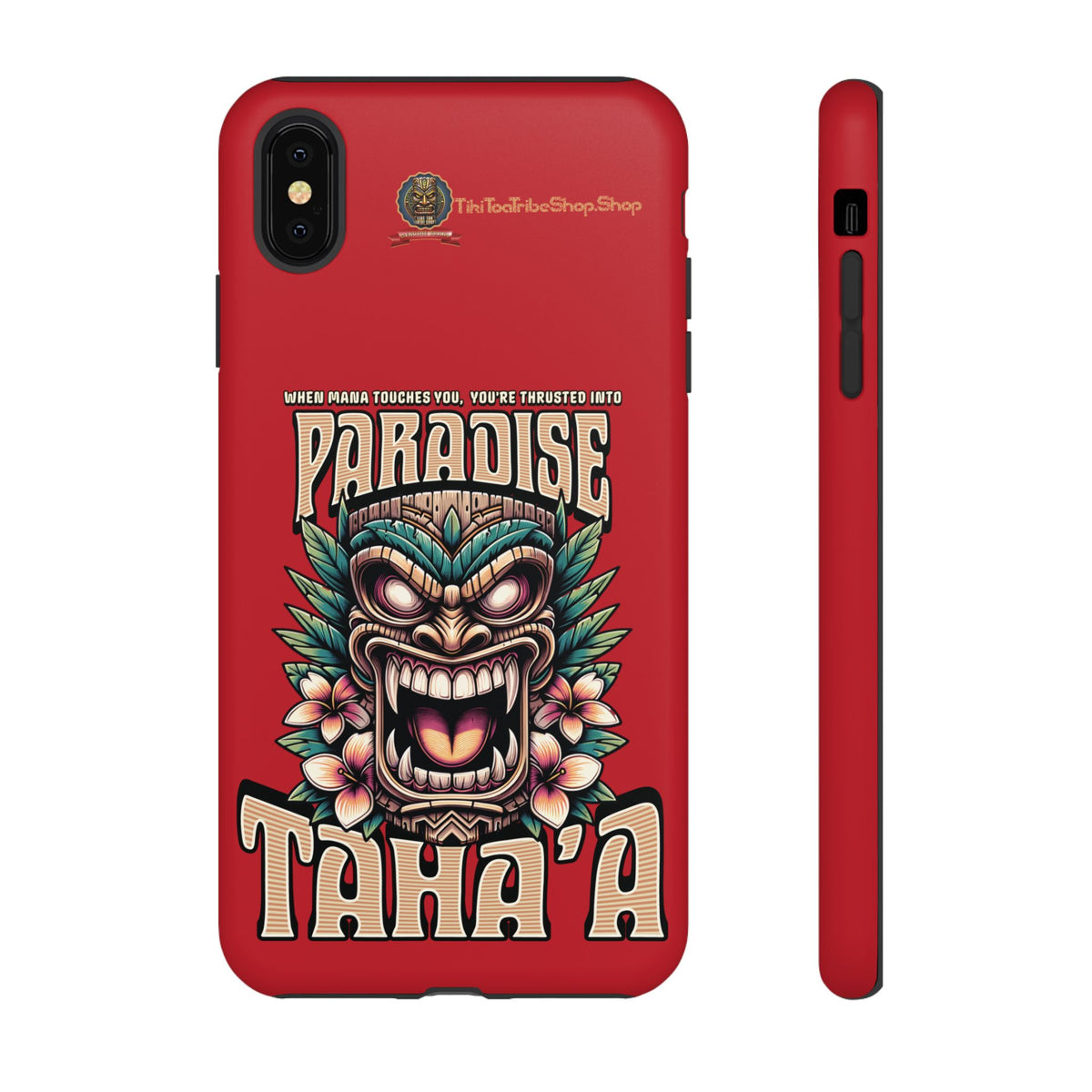 Tahaa – Coque Antichoc Premium « Tiki Féroce » | Design Tribal & Protection Maximale