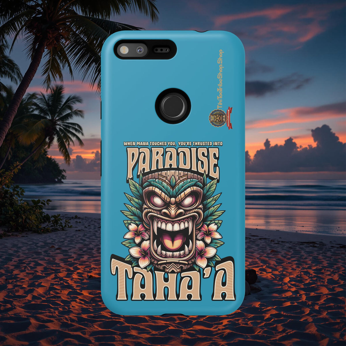 Tahaa – Coque Antichoc Premium « Tiki Féroce » | Design Tribal & Protection Maximale