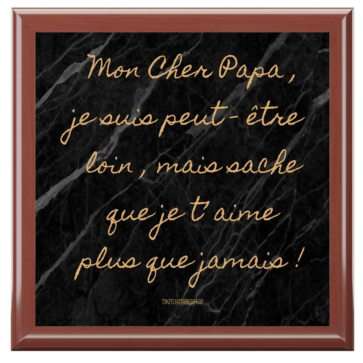 Coffret à Bijoux en bois noble avec carreaux céramique  