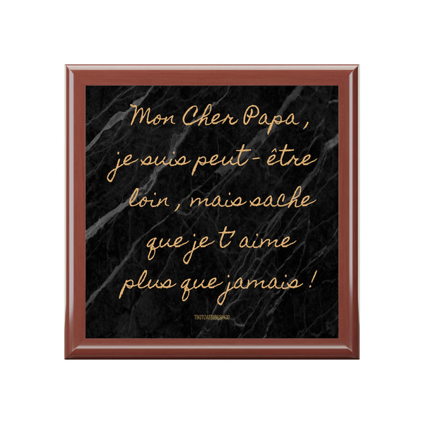 Coffret à Bijoux en bois noble avec carreaux céramique  