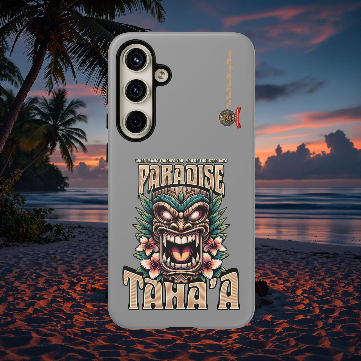 Tahaa – Coque Antichoc Premium « Tiki Féroce » | Design Tribal & Protection Maximale