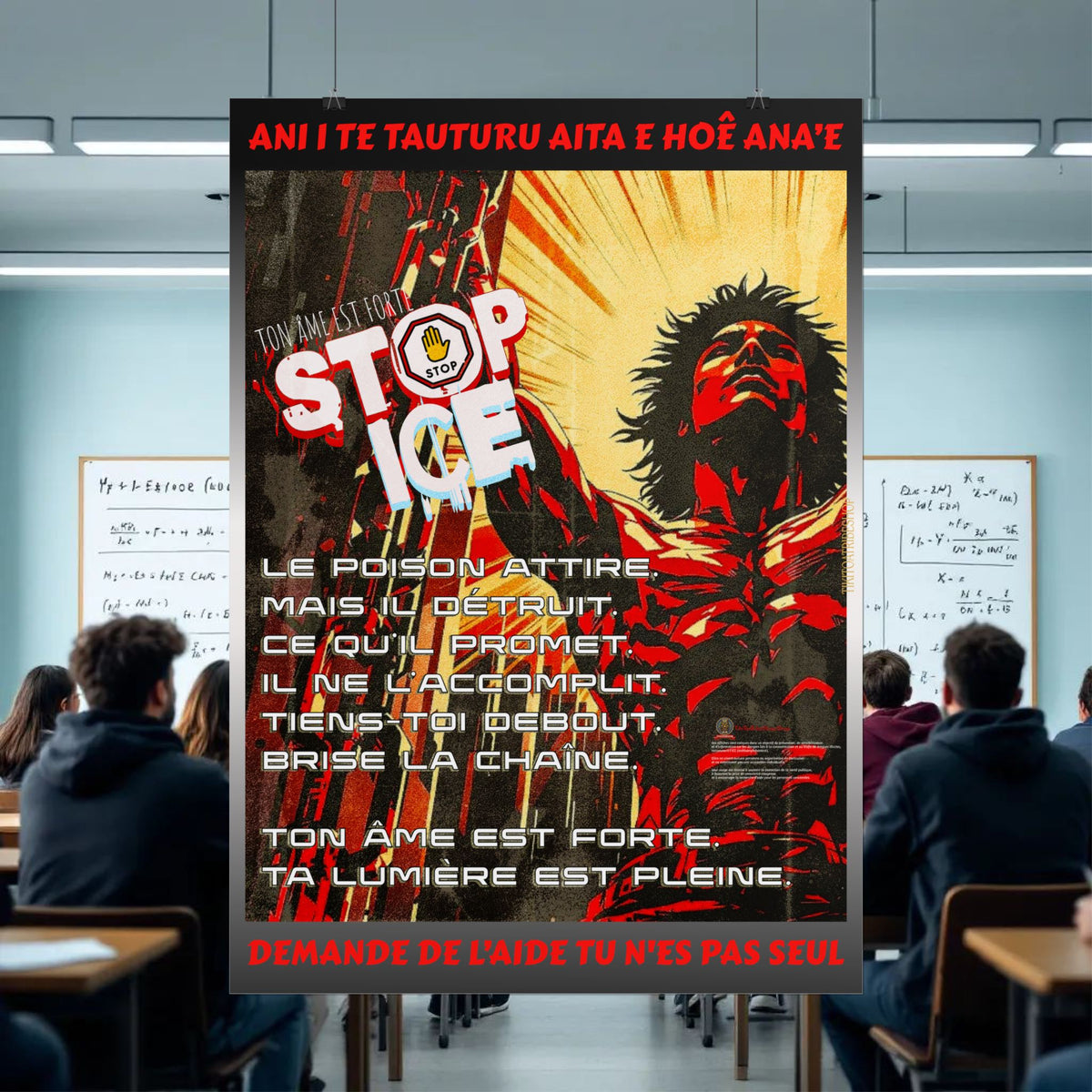 Posters Anti-ICE Polynésie – Affiches de Sensibilisation Contre la Drogue “Paruru i te ora – Brisons les chaînes de l’ICE