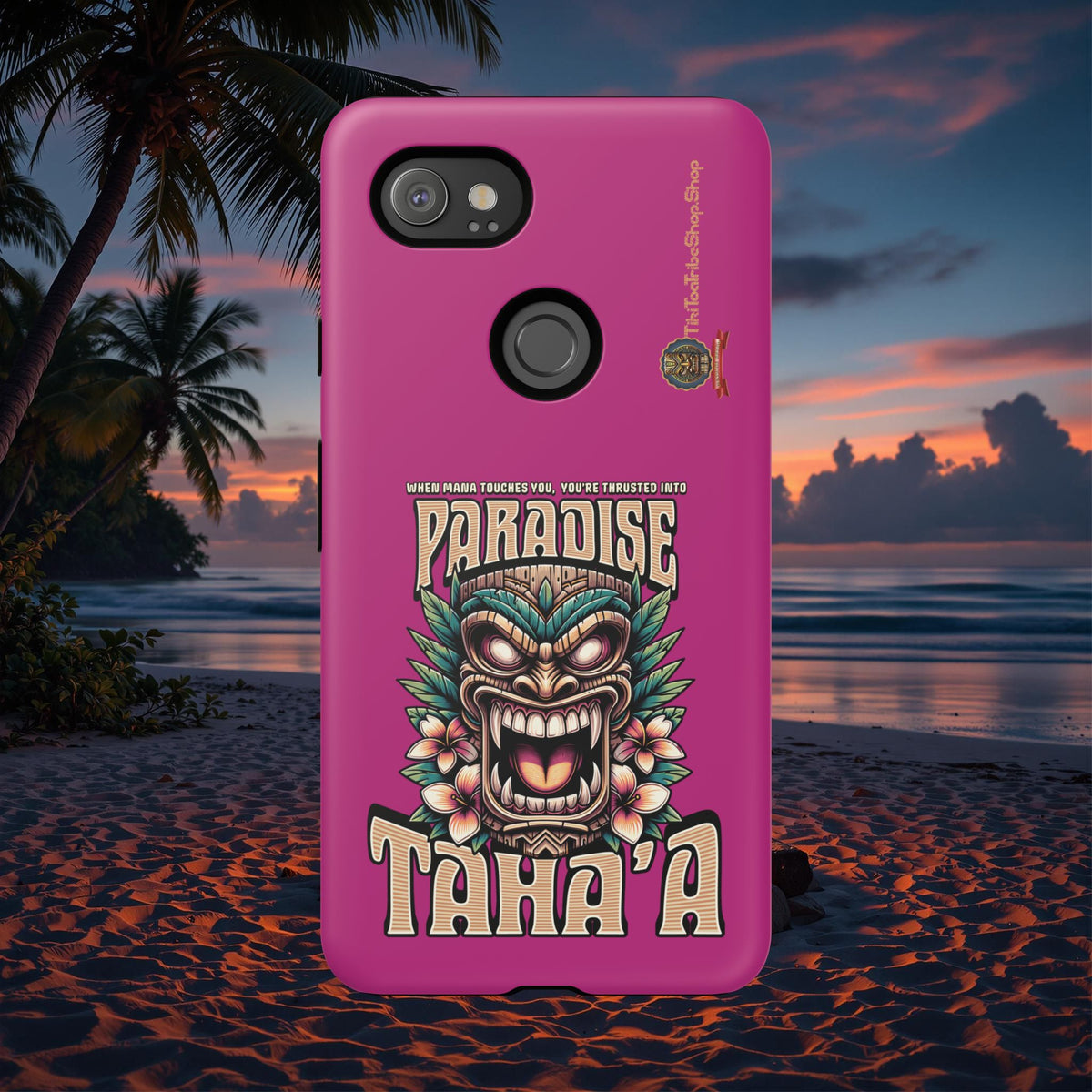 Tahaa – Coque Antichoc Premium « Tiki Féroce » | Design Tribal & Protection Maximale