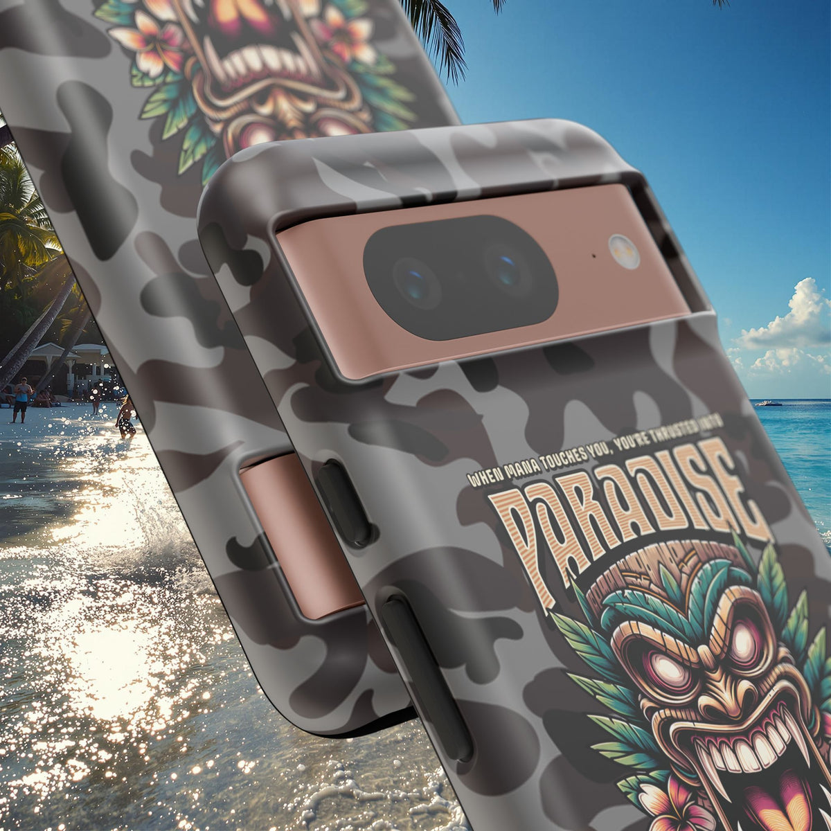 Tahaa – Coque Antichoc Premium « Tiki Féroce » | Design Tribal & Protection Maximale