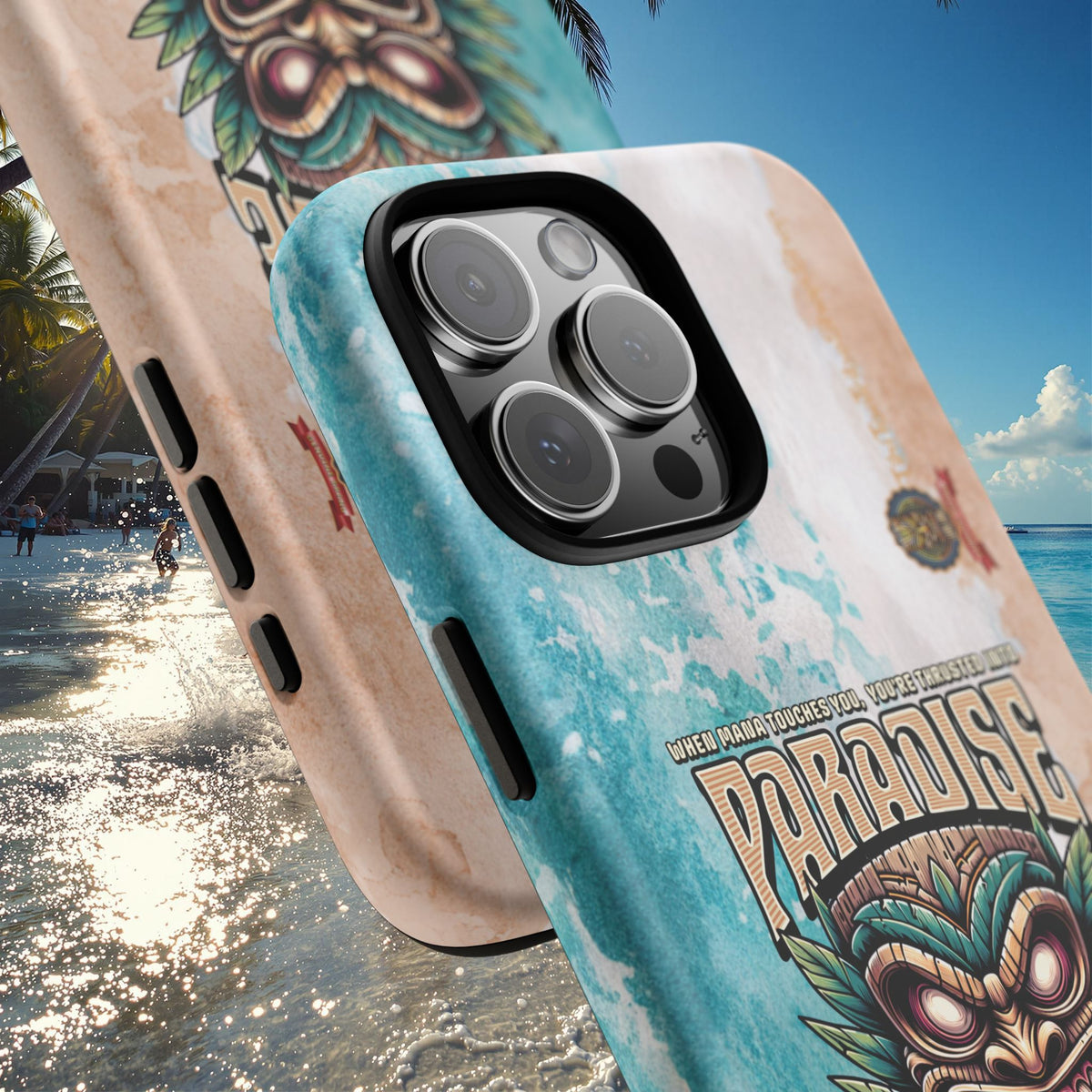 Tahaa – Coque Antichoc Premium « Tiki Féroce » | Design Tribal & Protection Maximale