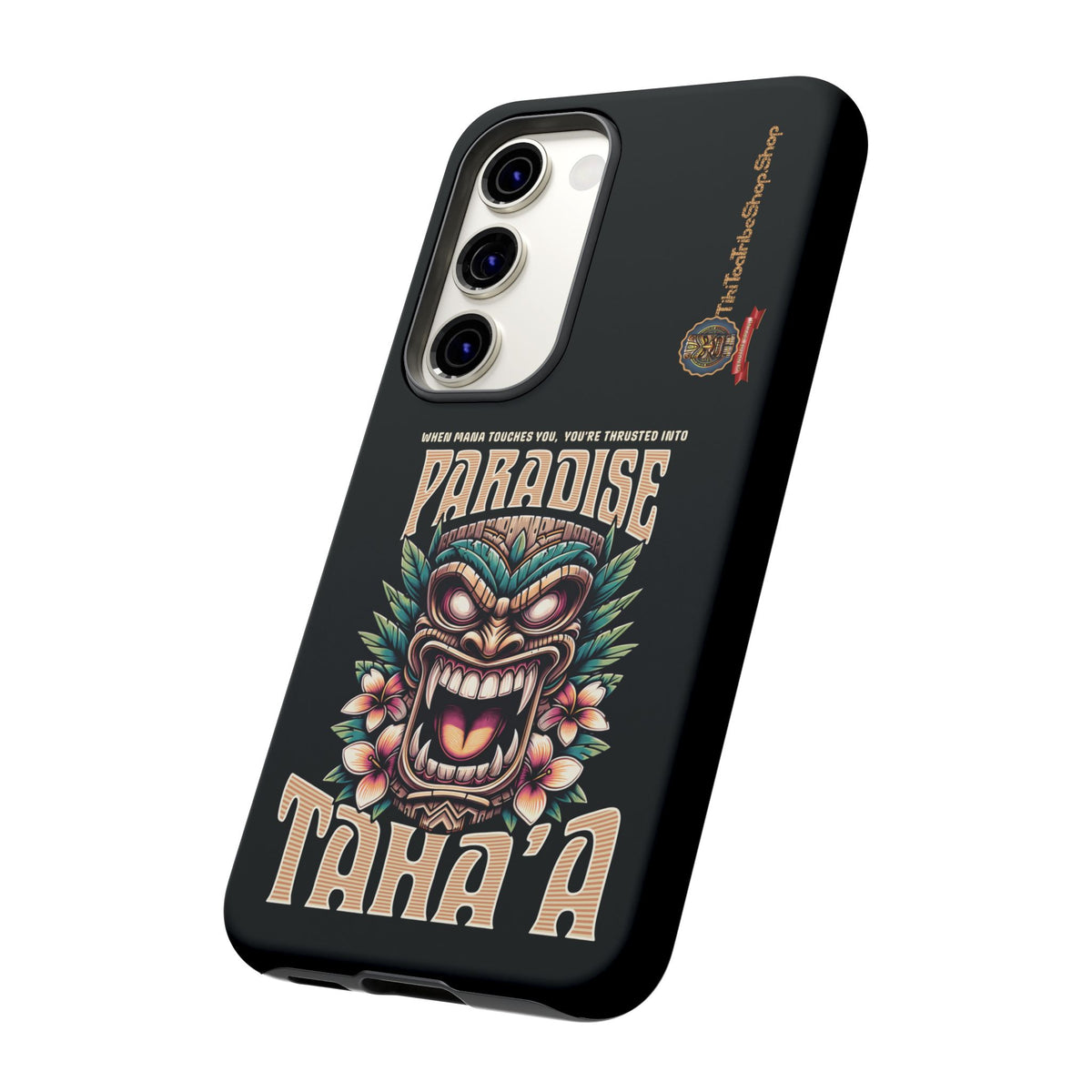 Tahaa – Coque Antichoc Premium « Tiki Féroce » | Design Tribal & Protection Maximale