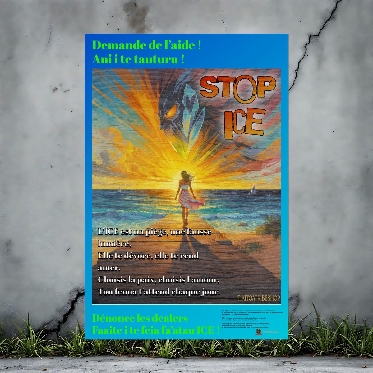 Posters Anti-ICE Polynésie – Affiches de Sensibilisation Contre la Drogue “Paruru i te ora – Brisons les chaînes de l’ICE”