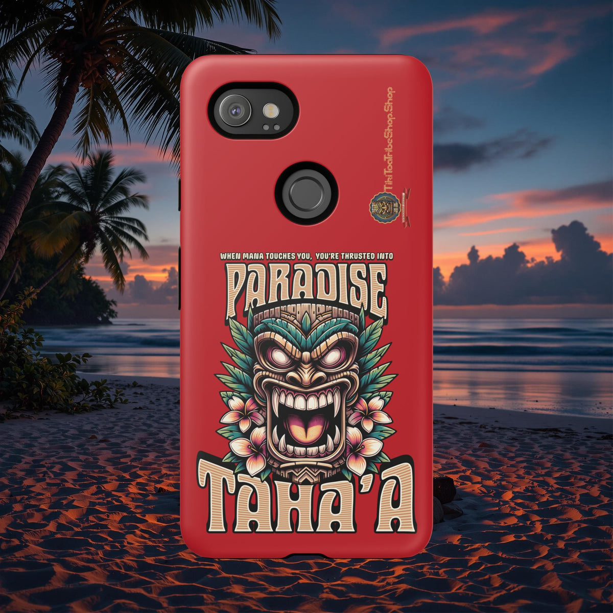 Tahaa – Coque Antichoc Premium « Tiki Féroce » | Design Tribal & Protection Maximale