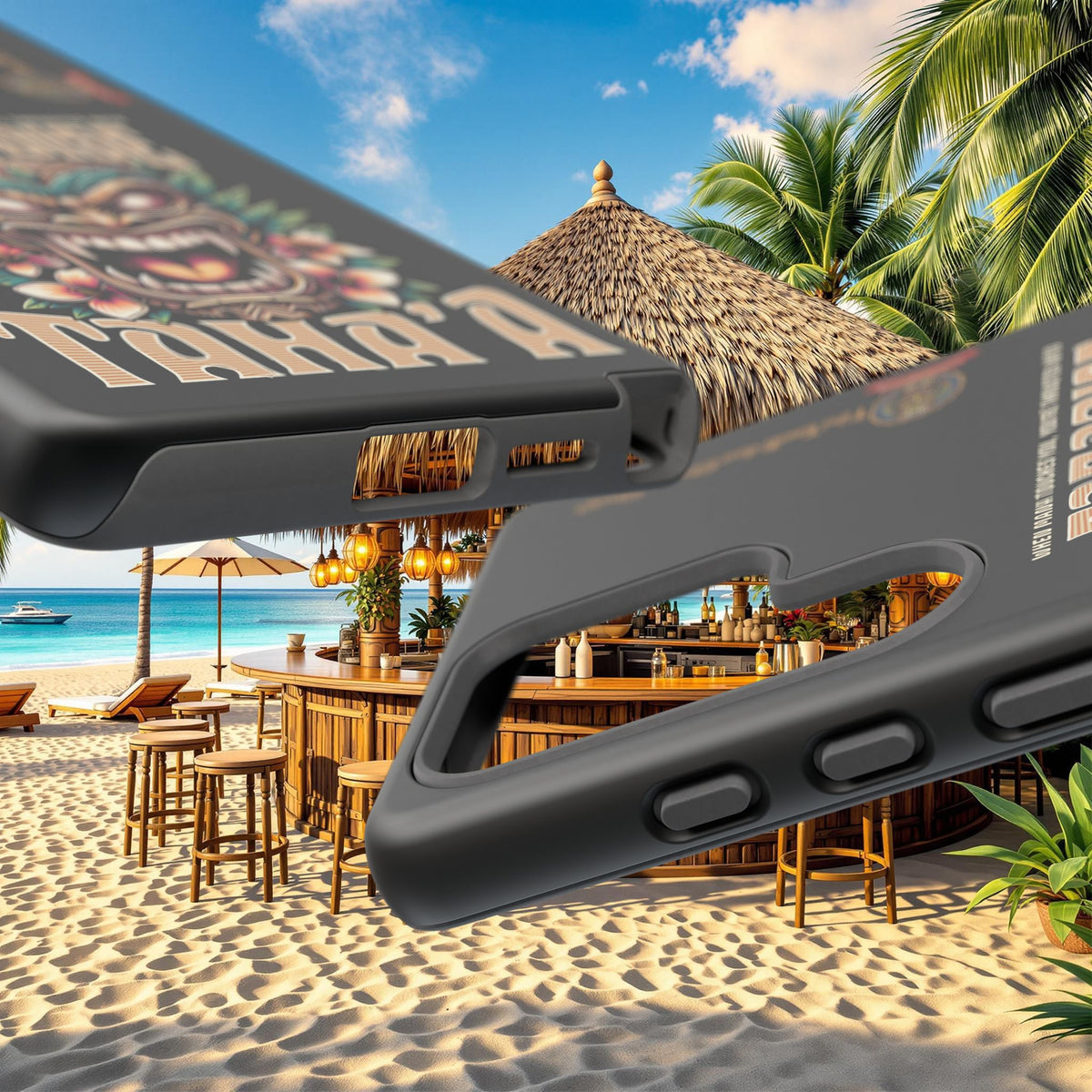 Tahaa – Coque Antichoc Premium « Tiki Féroce » | Design Tribal & Protection Maximale