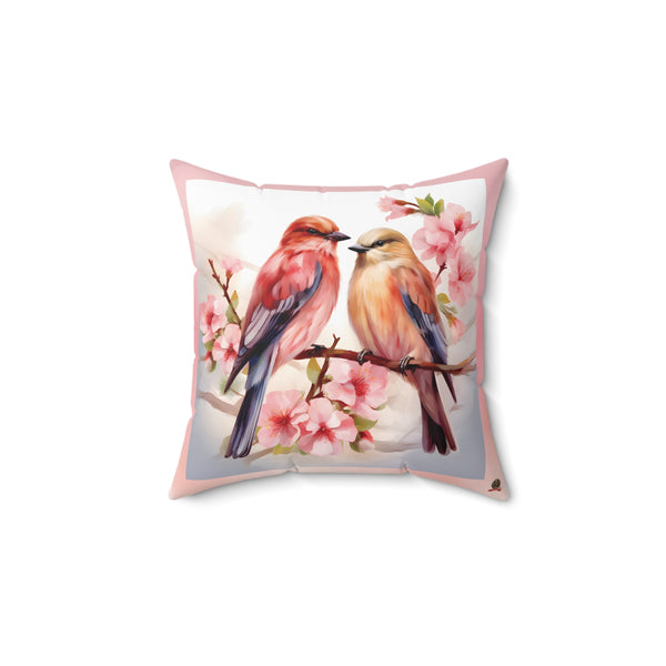 Oiseaux sur une branche de cerisier
