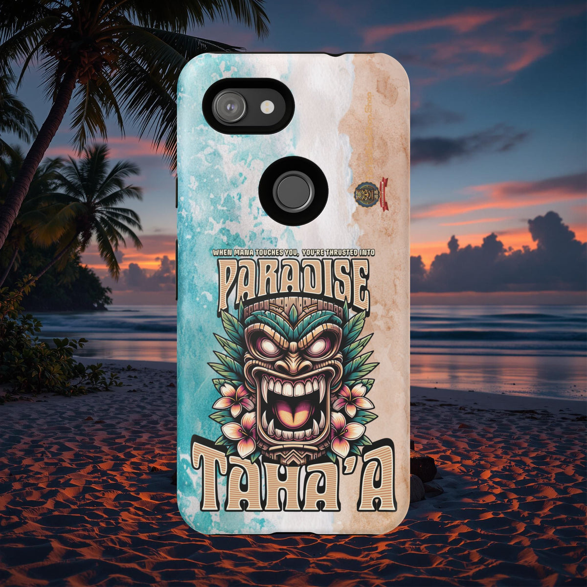 Tahaa – Coque Antichoc Premium « Tiki Féroce » | Design Tribal & Protection Maximale