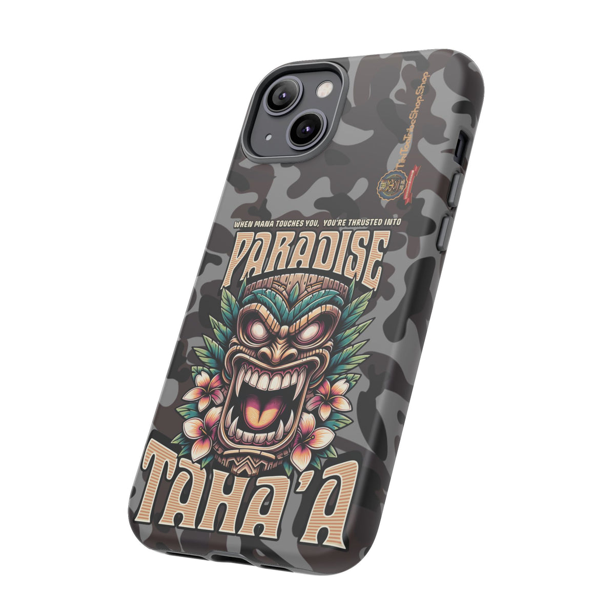 Tahaa – Coque Antichoc Premium « Tiki Féroce » | Design Tribal & Protection Maximale