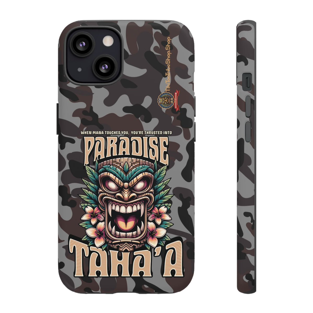 Tahaa – Coque Antichoc Premium « Tiki Féroce » | Design Tribal & Protection Maximale