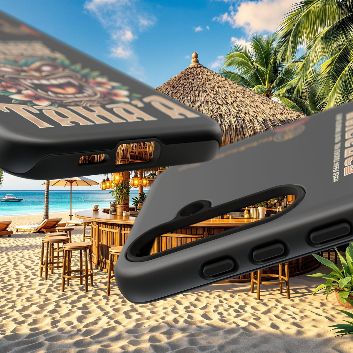 Tahaa – Coque Antichoc Premium « Tiki Féroce » | Design Tribal & Protection Maximale
