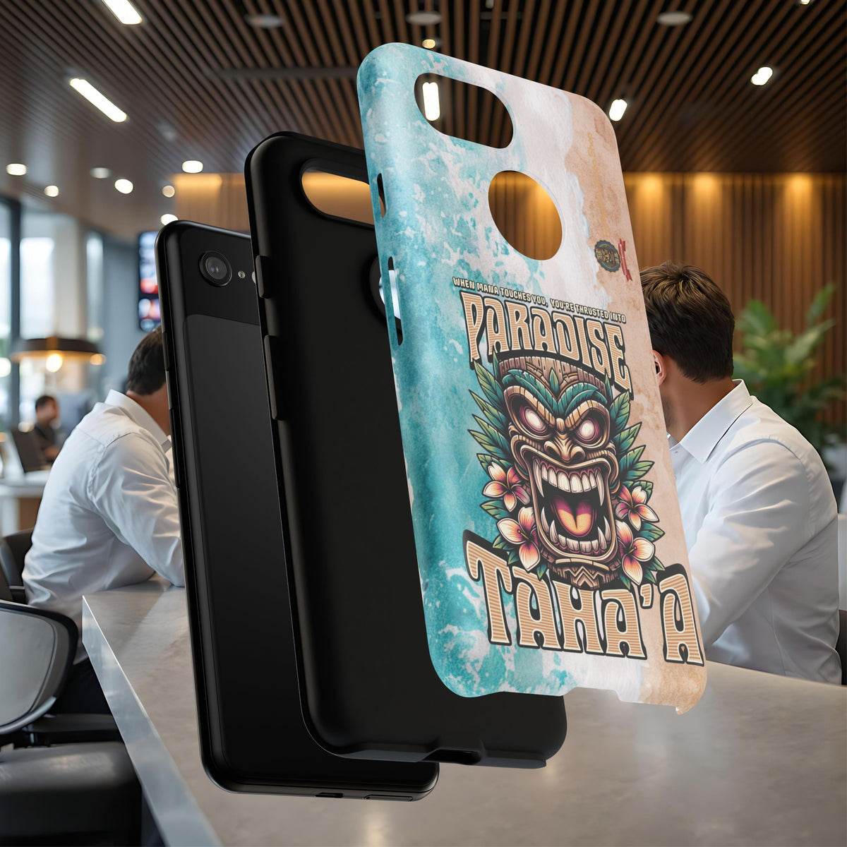 Tahaa – Coque Antichoc Premium « Tiki Féroce » | Design Tribal & Protection Maximale