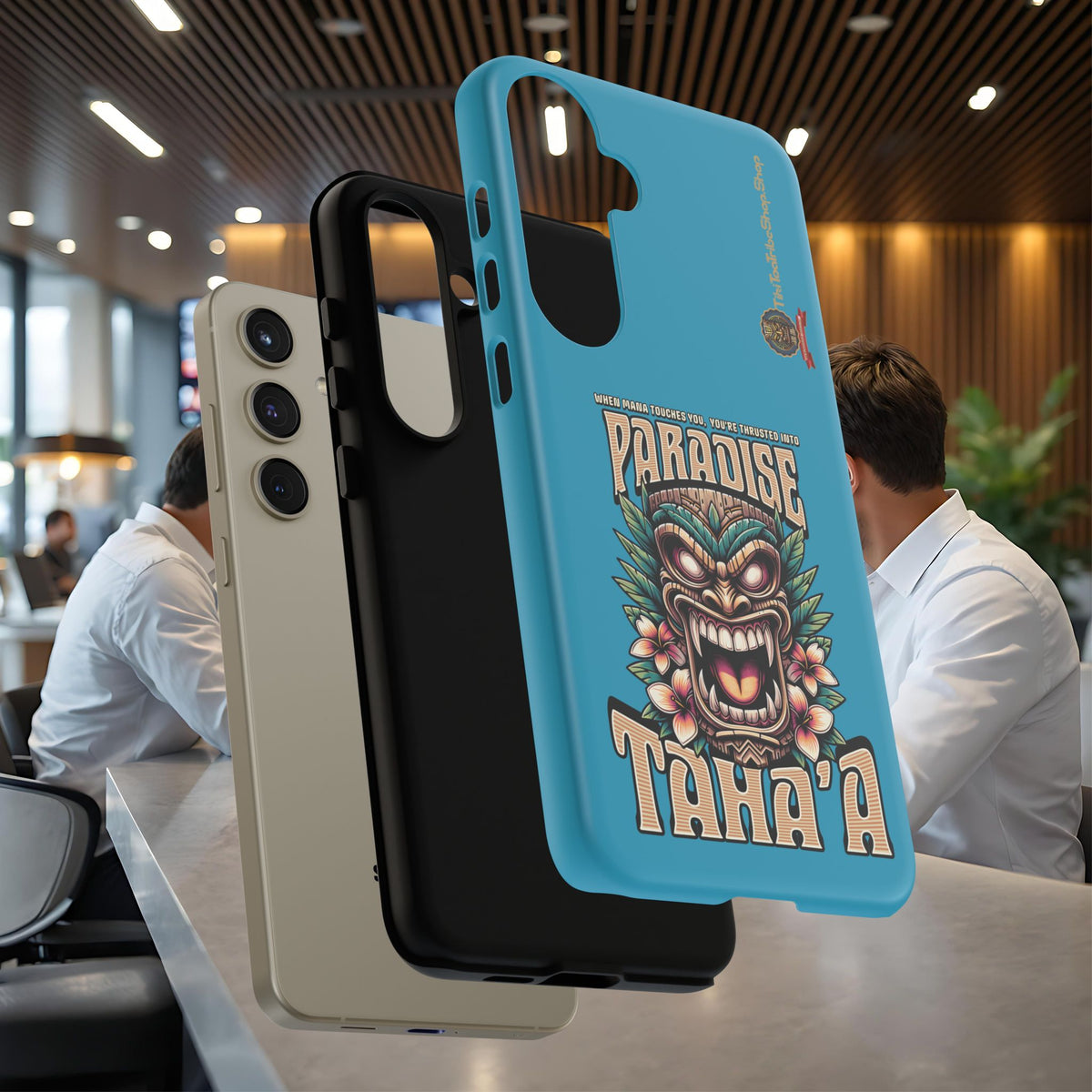 Tahaa – Coque Antichoc Premium « Tiki Féroce » | Design Tribal & Protection Maximale