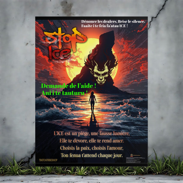 Posters Anti-ICE Polynésie – Affiches de Sensibilisation Contre la Drogue “Paruru i te ora – Brisons les chaînes de l’ICE”