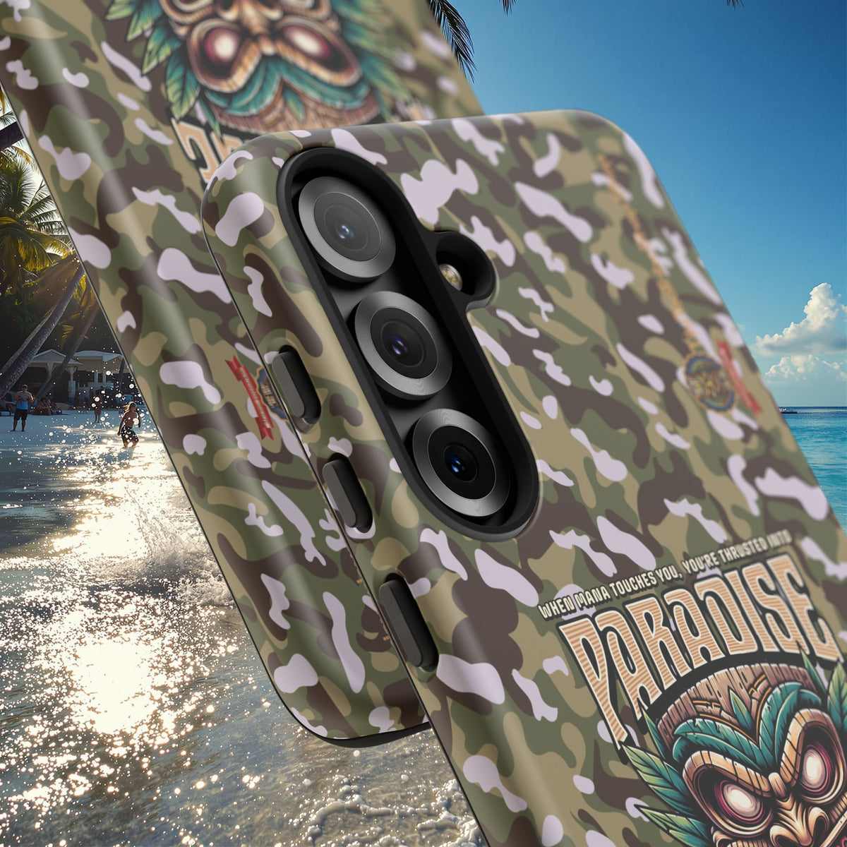 Tahaa – Coque Antichoc Premium « Tiki Féroce » | Design Tribal & Protection Maximale