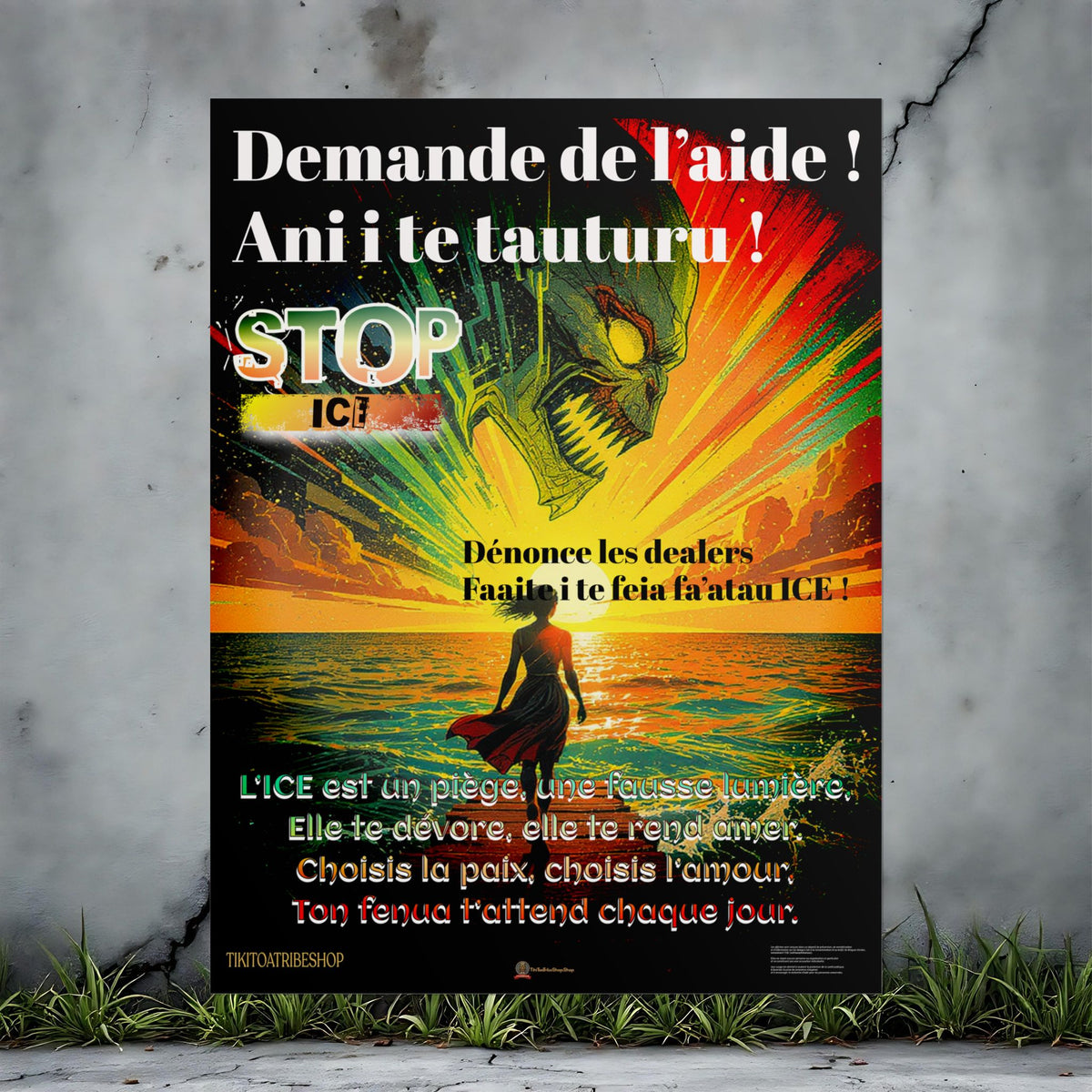 Posters Anti-ICE Polynésie – Affiches de Sensibilisation Contre la Drogue “Paruru i te ora – Brisons les chaînes de l’ICE”