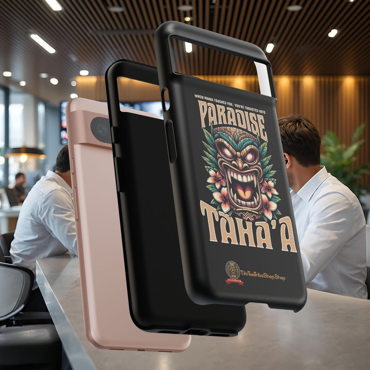Tahaa – Coque Antichoc Premium « Tiki Féroce » | Design Tribal & Protection Maximale
