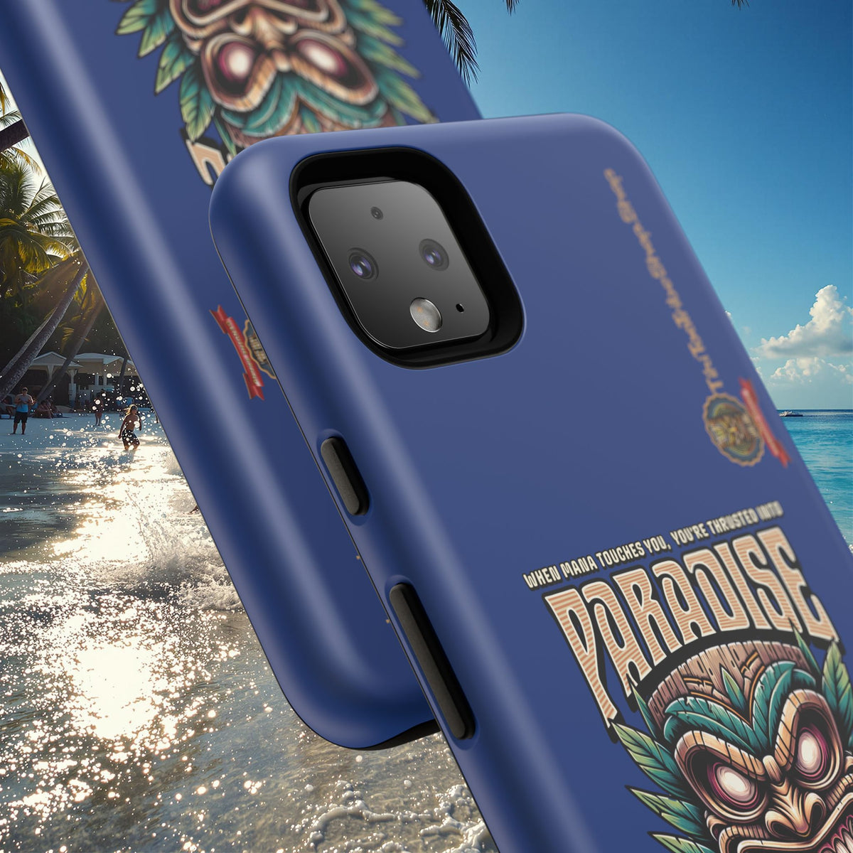 Tahaa – Coque Antichoc Premium « Tiki Féroce » | Design Tribal & Protection Maximale