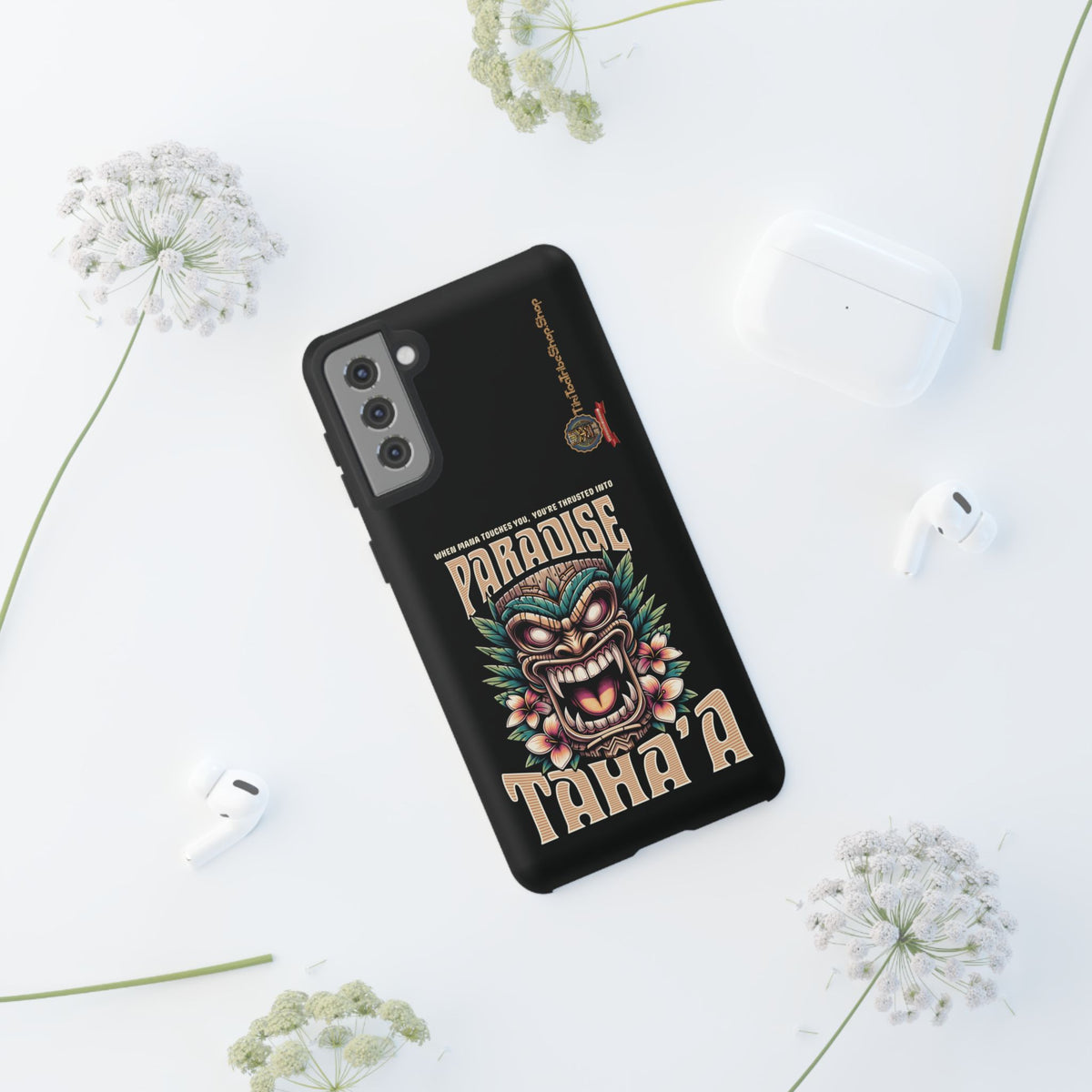 Tahaa – Coque Antichoc Premium « Tiki Féroce » | Design Tribal & Protection Maximale