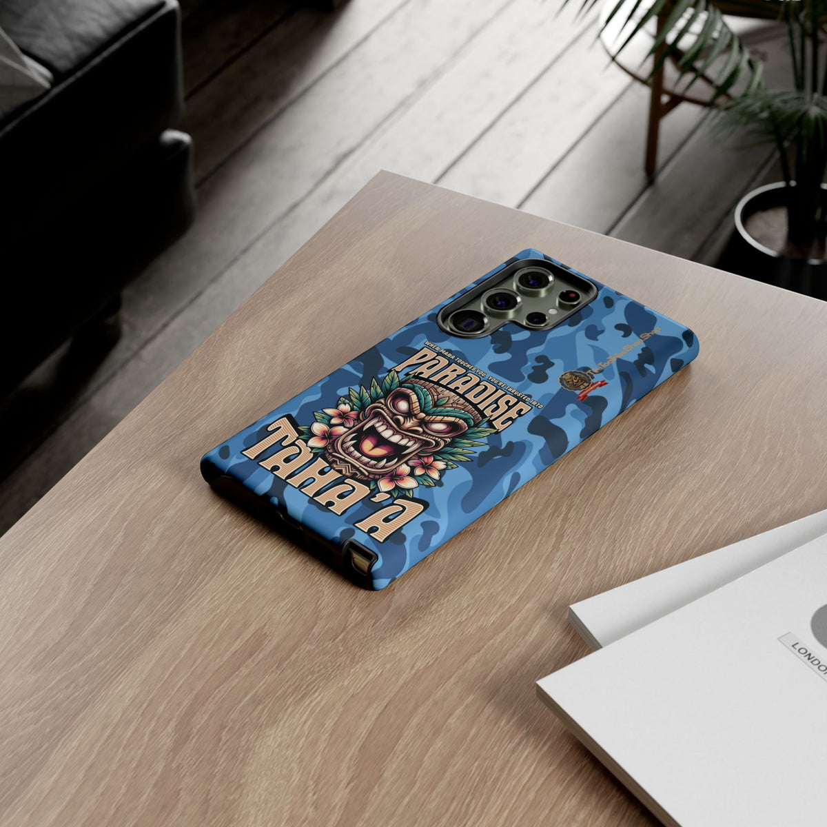 Tahaa – Coque Antichoc Premium « Tiki Féroce » | Design Tribal & Protection Maximale