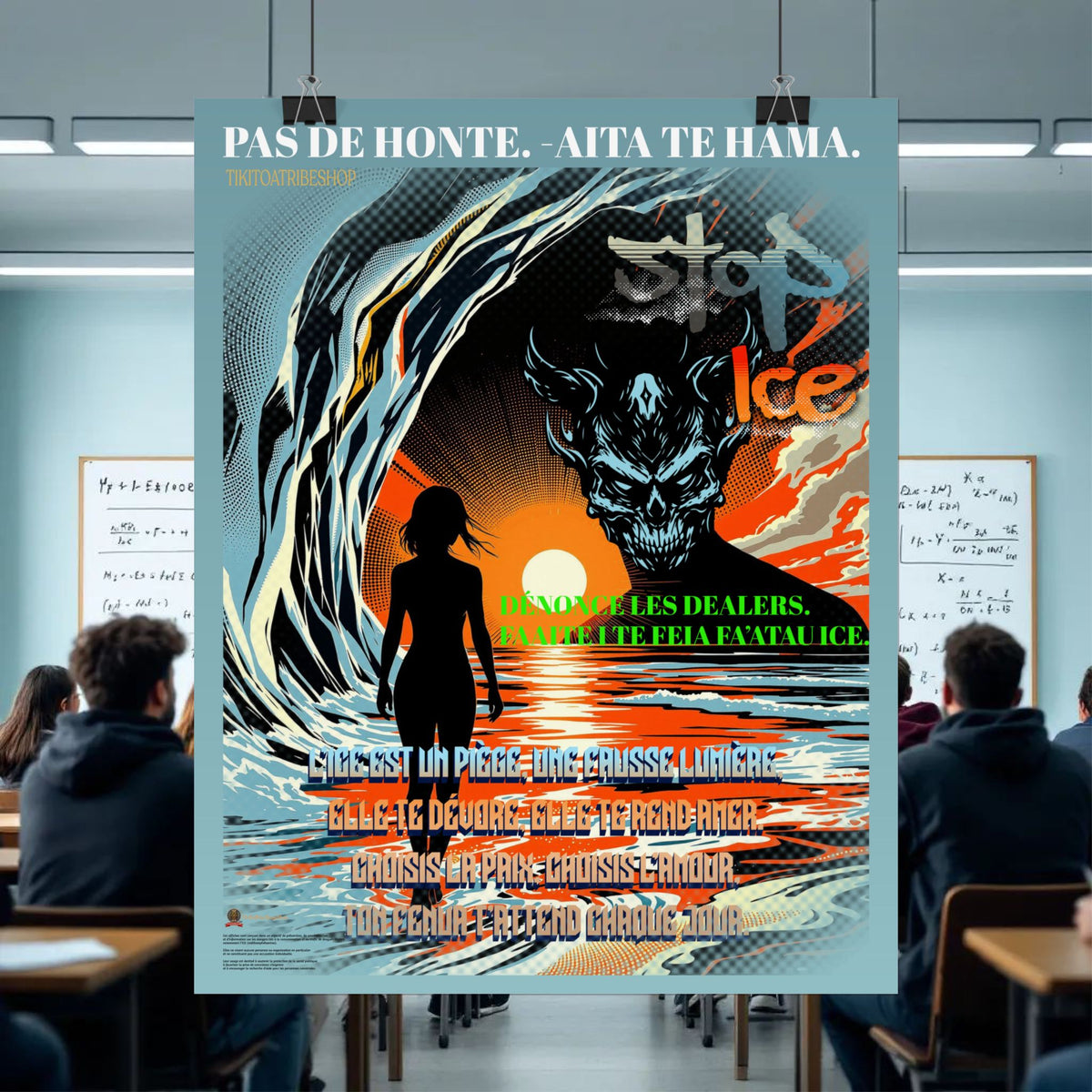 Posters Anti-ICE Polynésie – Affiches de Sensibilisation Contre la Drogue “Paruru i te ora – Brisons les chaînes de l’ICE”