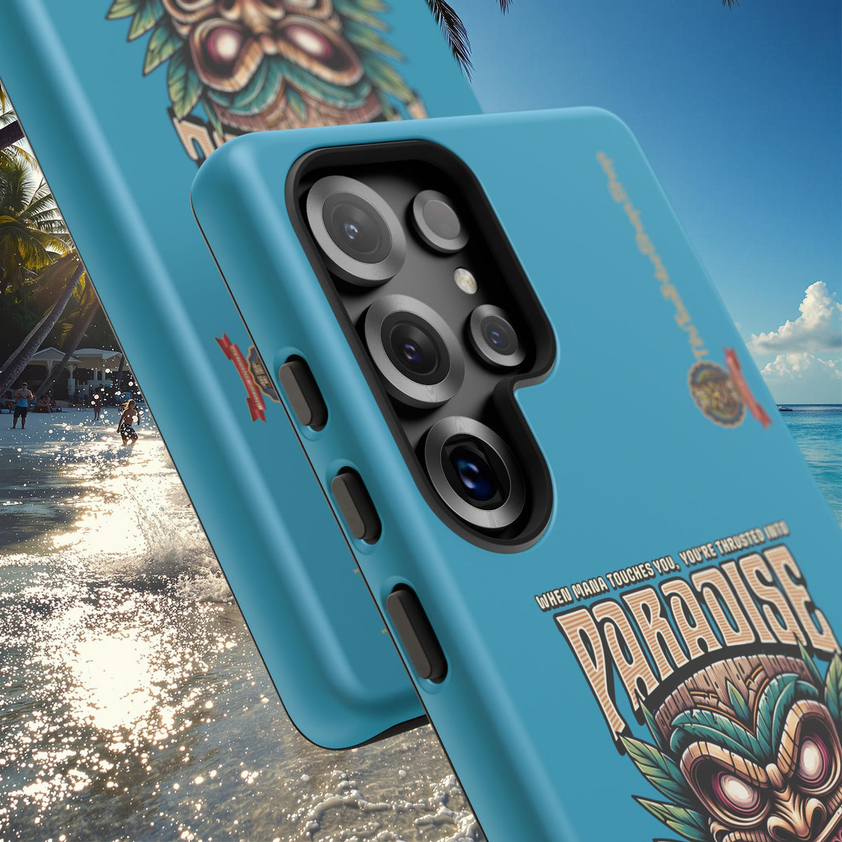Tahaa – Coque Antichoc Premium « Tiki Féroce » | Design Tribal & Protection Maximale