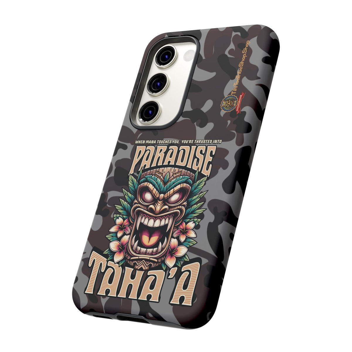 Tahaa – Coque Antichoc Premium « Tiki Féroce » | Design Tribal & Protection Maximale