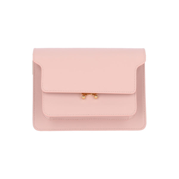 MARNI SAC TRUNK EN CUIR SAFFIANO ROSE POUDRÉ