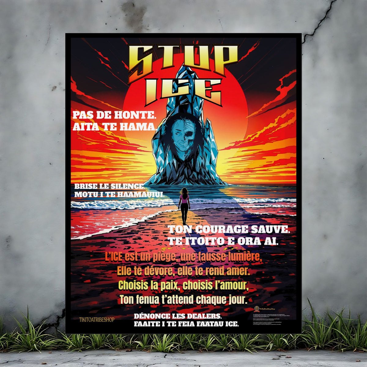 Posters Anti-ICE Polynésie – Affiches de Sensibilisation Contre la Drogue “Paruru i te ora – Brisons les chaînes de l’ICE”