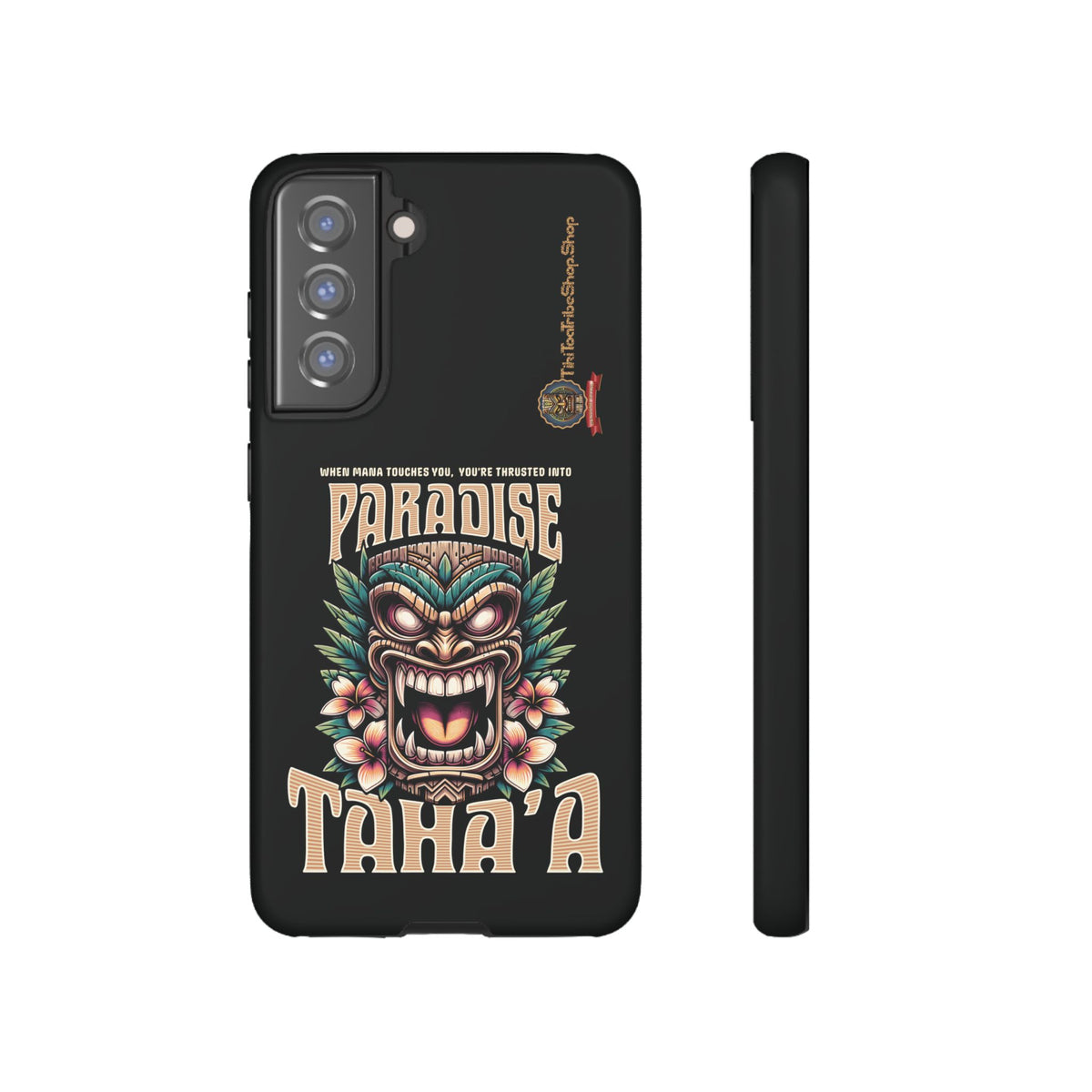 Tahaa – Coque Antichoc Premium « Tiki Féroce » | Design Tribal & Protection Maximale