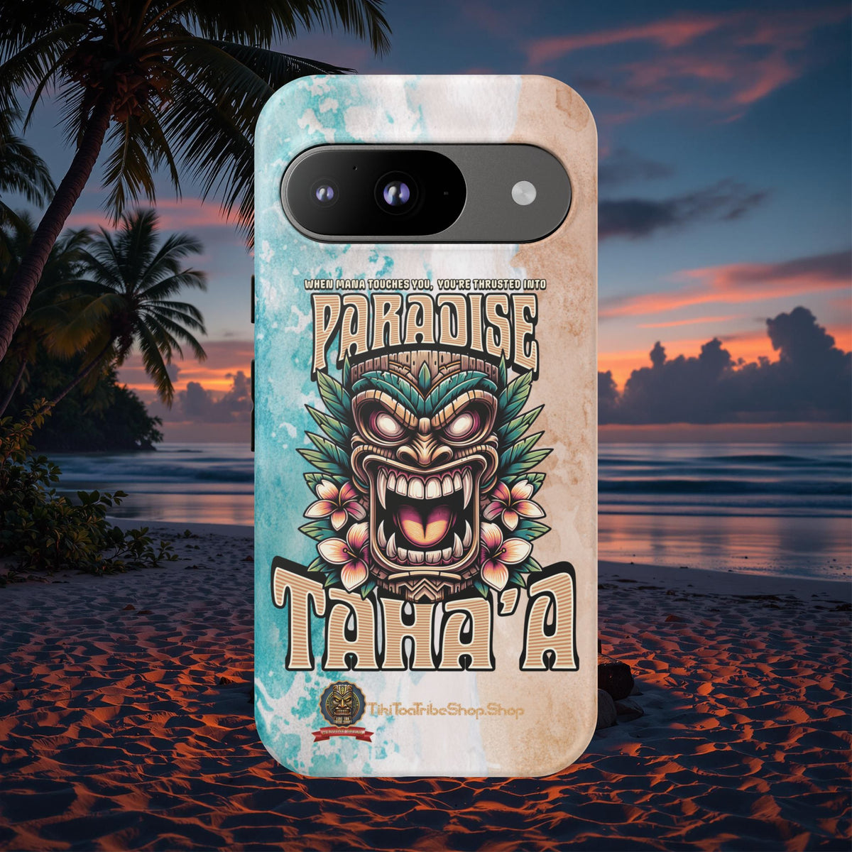 Tahaa – Coque Antichoc Premium « Tiki Féroce » | Design Tribal & Protection Maximale