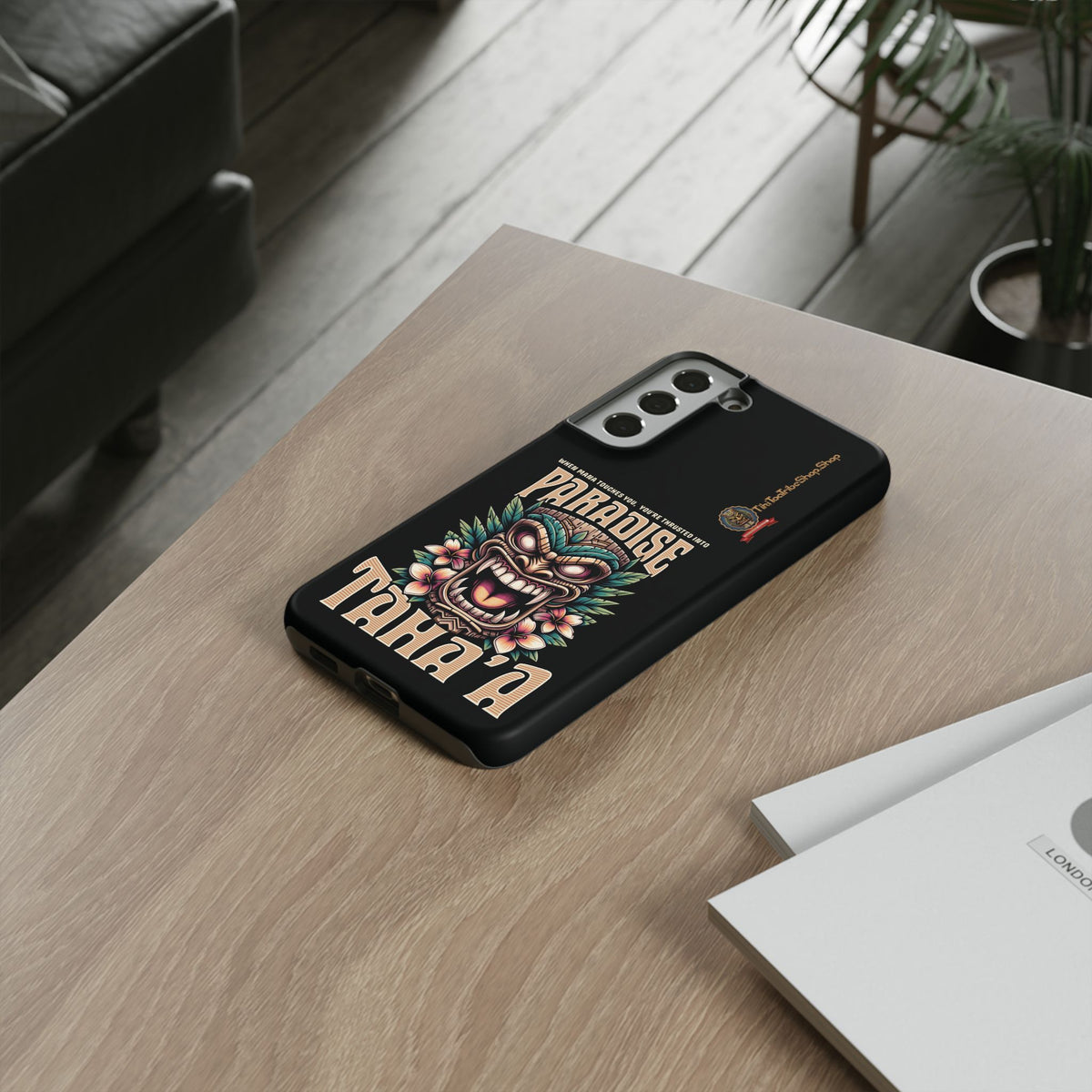 Tahaa – Coque Antichoc Premium « Tiki Féroce » | Design Tribal & Protection Maximale